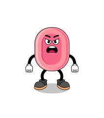 soap cartoon illustration with angry expression