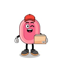 soap mascot cartoon as an courier