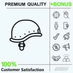 Helmet line icon. Military hat Hammer icon graphic elements for your work