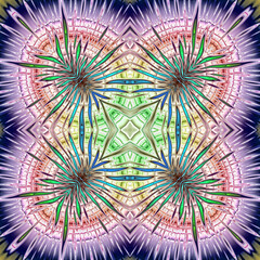 3d effect - abstract kaleidoscopic geometric fractal pattern 