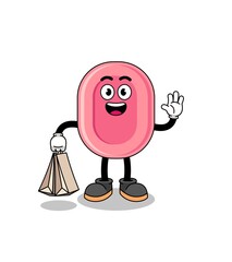 Cartoon of soap shopping