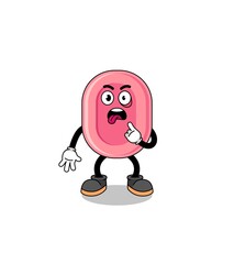 Character Illustration of soap with tongue sticking out