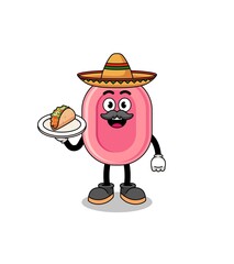 Character cartoon of soap as a mexican chef