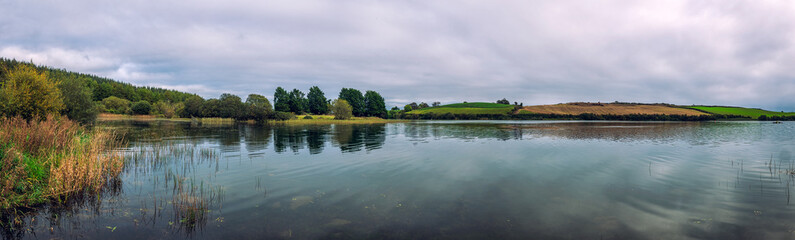 panorama view of lough money during spring morning time,Northern Ireland