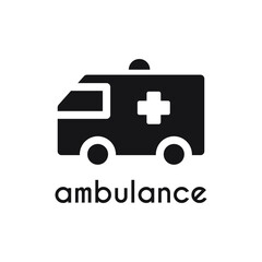 simple black ambulance icon design