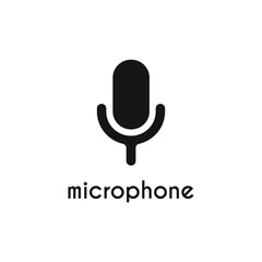 simple black microphone icon design