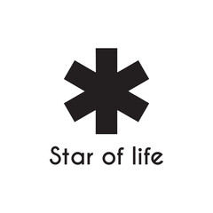 simple black star of life icon
