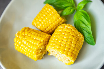 boiled cob corn cuisine fresh healthy meal food snack diet on the table copy space food background rustic top view keto or paleo diet veggie vegan or vegetarian