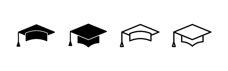 Education icon vector. Graduation cap sign and symbol. Graduate. Students cap