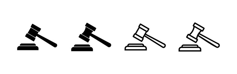 Gavel icon vector. judge gavel sign and symbol. law icon. auction hammer