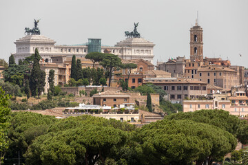 Fototapeta na wymiar Italy. Rome. View of the historic district of Rome and the Palace of Venice.