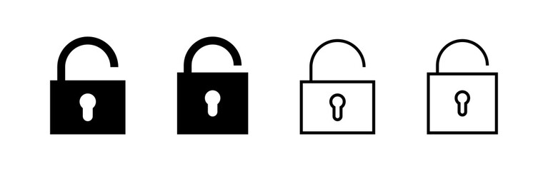 Unlock icon vector. Unlock sign and symbol. unlocked padlock icon