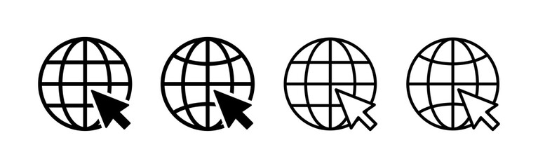 Web icon vector. go to web sign and symbol. web click icon. Global search icon