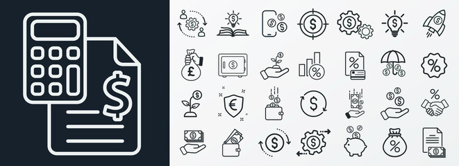 Money, finance, payment, banking icons - Modern design 