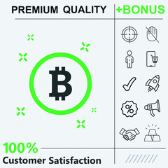 Bitcoin icon graphic elements for your work