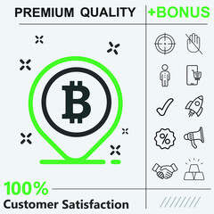 Map pointer with moneys sign icon graphic elements for your work