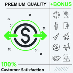 cashflow or money transfer icon graphic elements for your work.