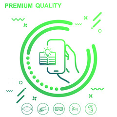 Book and idea icon illustration - modern design