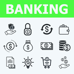  Premium set of banking icon graphic elements for your work