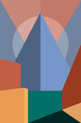 Abstract geometric digital illustration