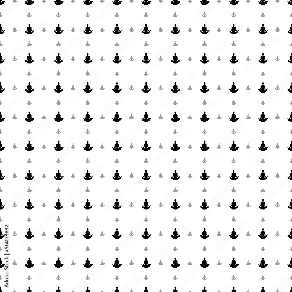 Aufkleber square seamless background pattern from black yoga symbols are different sizes and opacity. the patt
