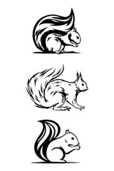 SQUIRRELS RED EURASIAN LOGO DESIGNS ICON VECTOR