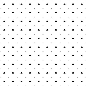 Square seamless background pattern from geometric shapes are different sizes and opacity. The pattern is evenly filled with small black trapezoid symbols. Vector illustration on white background