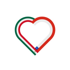 unity concept. heart ribbon icon of mexico and chile flags. vector illustration isolated on white background