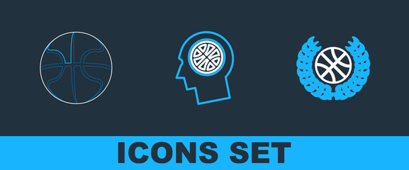 Set line Basketball game video, and Planning strategy icon. Vector