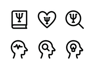 Simple Set of Mental Health Related Vector Line Icons. Contains Icons as Psychology Book, Love, Search Psychologist and more.