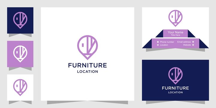 Furniture location logo for home company Business card logos and templates