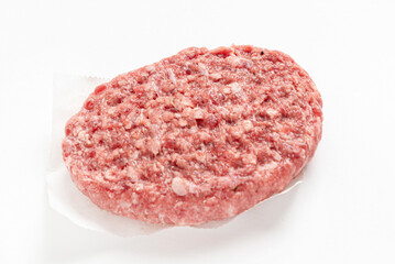  Raw minced homemade cutlets, on the white background