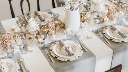 Served table top view.