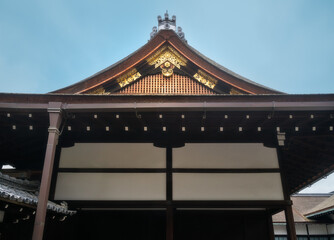 Traditional Japanese architecture at Kyoto Imperial Palace, Kyoto, Japan - an important historic landmark.