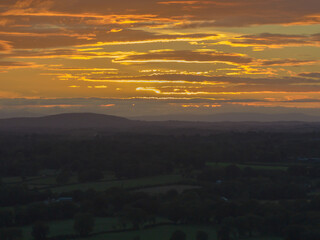 sunset over lough sheelin lake, ireland