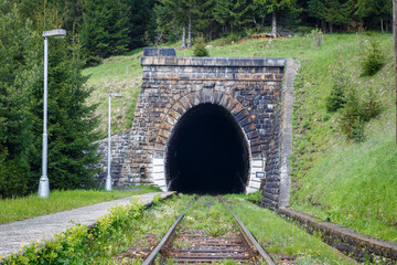 Fototapeta na wymiar The tunnel of Kornel Stodola, railway tunnel near Telgart town in central Slovakia, Europe.