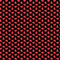 Dark background seamless pattern with hearts, design for decoration of festive products