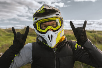 man in the motocross helmet