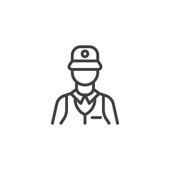 Delivery man line icon