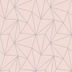 Obraz premium modern mosaic seamless pattern with pastel color abstract triangles and thin lines