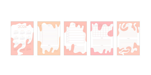 2024 calendar and daily weekly monthly planner to do list with delicate minimalist design