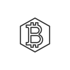 NFT bitcoin line icon