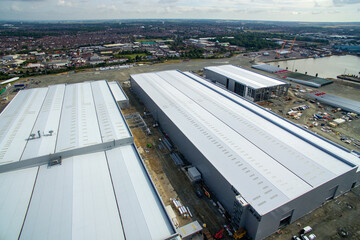 Fototapeta premium Wind turbine factory, Kingston upon Hull, renewable energy, wind power 