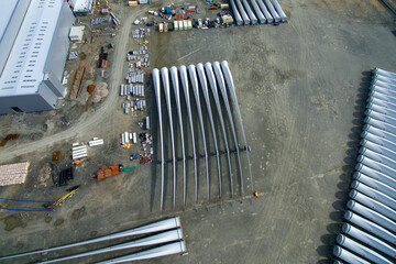 Fototapeta premium Wind turbine factory, Kingston upon Hull, renewable energy, wind power 