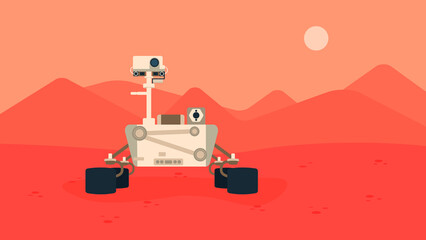 Mars rover on the surface of Mars