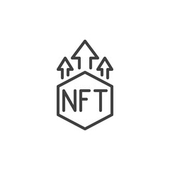 NFT price increasing line icon