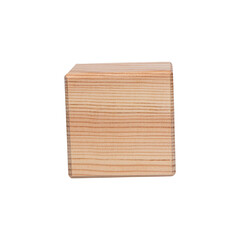 real wooden cube isolated on a white background. symbol of leadership, teamwork and growth