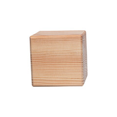 real wooden cube isolated on a white background. symbol of leadership, teamwork and growth