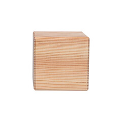 real wooden cube isolated on a white background. symbol of leadership, teamwork and growth