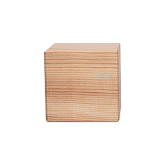 real wooden cube isolated on a white background. symbol of leadership, teamwork and growth